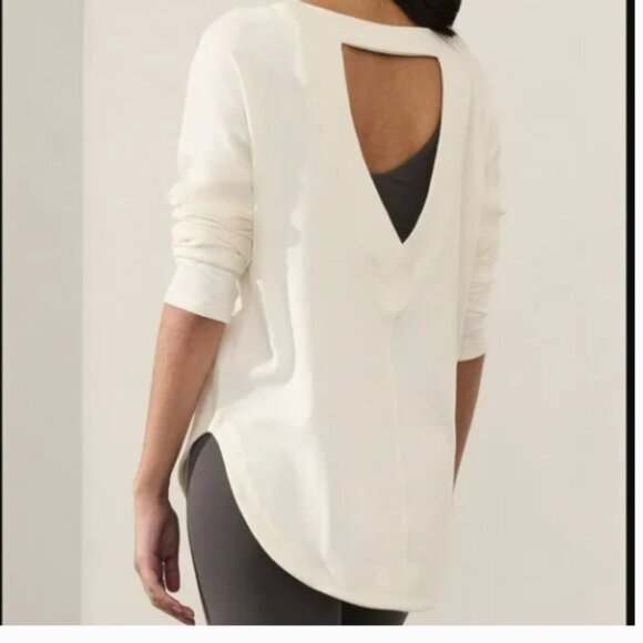 Athleta Presence Sweatshirt in Magnolia White Size small long sleeve top - Picture 3 of 5